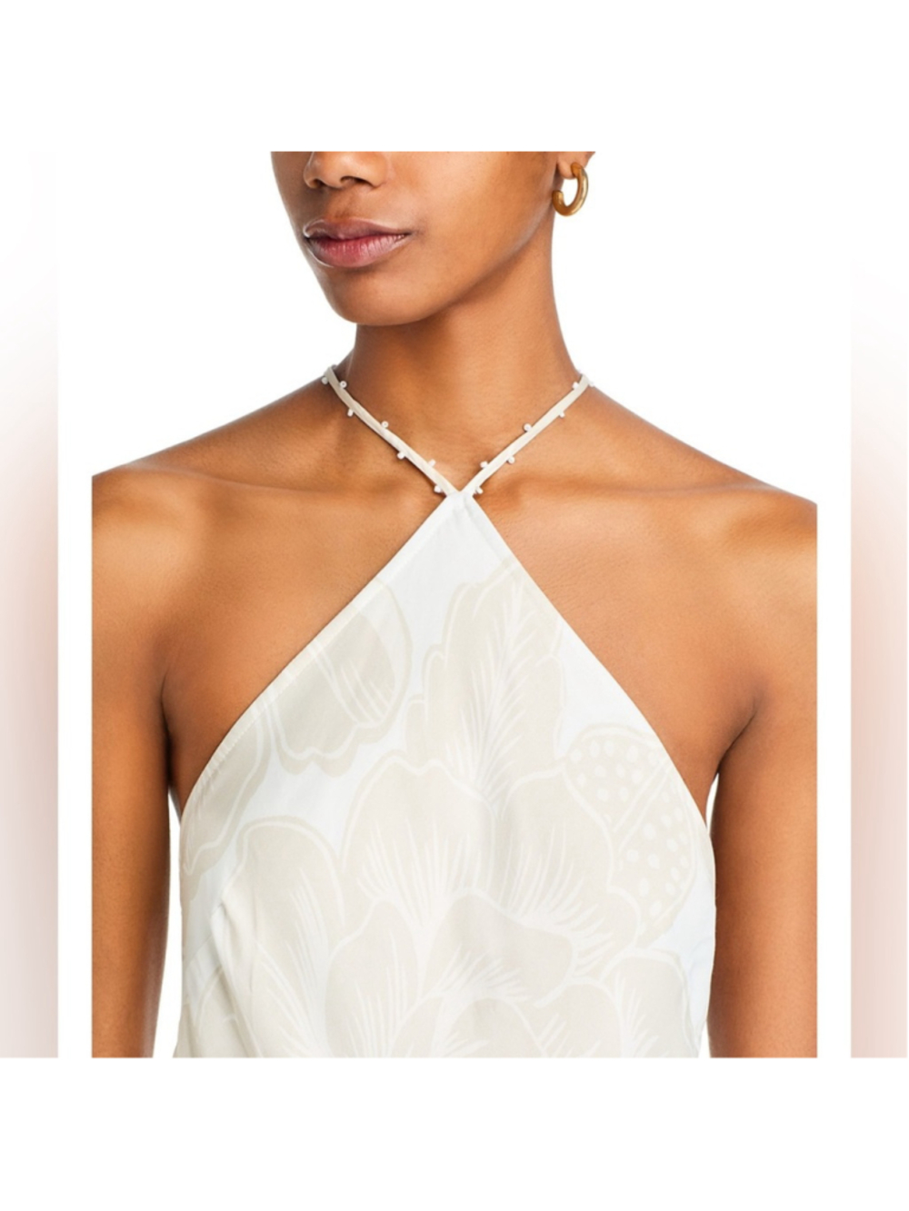 FARM Rio Off White Maxi Dress with Floral Print and Beaded Neck Strap - Picture 2 of 7